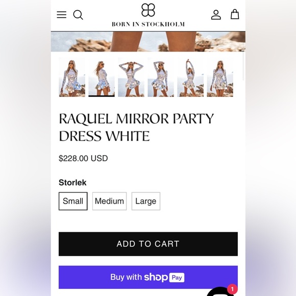 Born in Stockholm Raquel Mirror Dress White (NWT) Perfect for BURNING MAN! - Picture 5 of 8